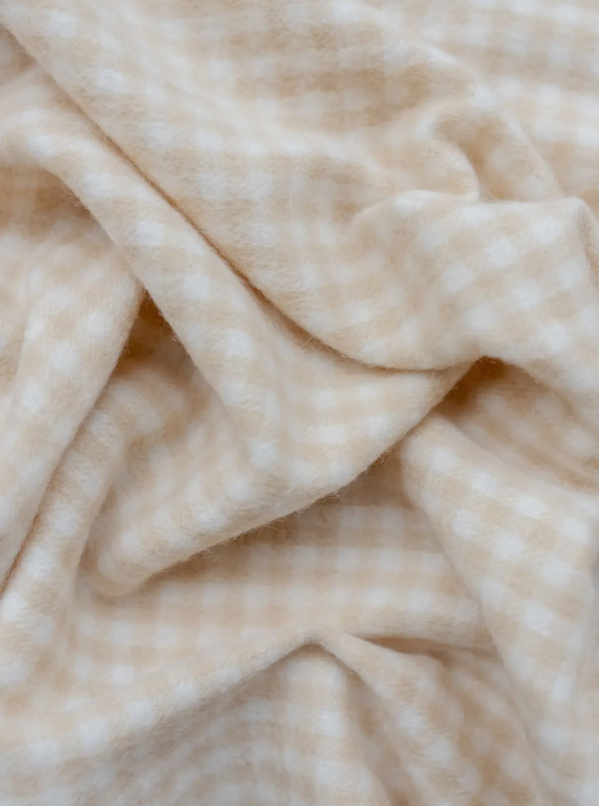 Super soft lambswool baby blanket- oatmeal gingham