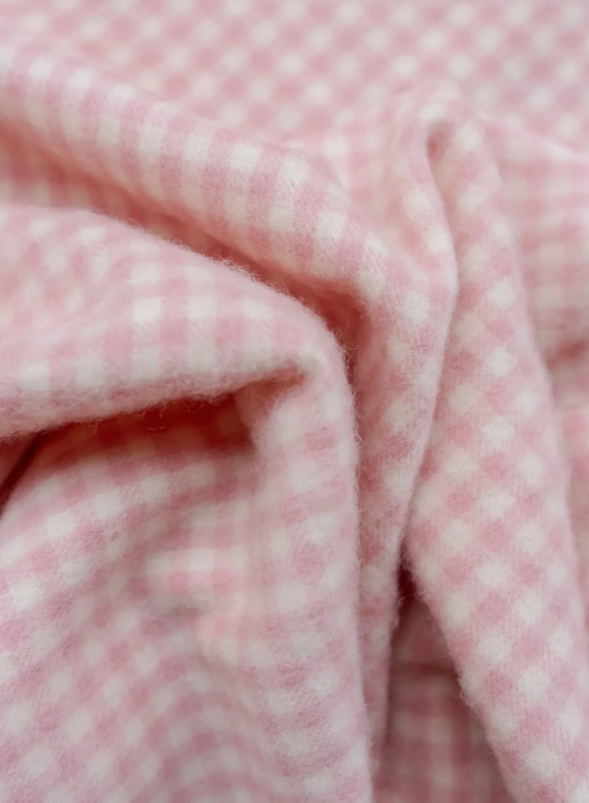 Super soft lambswool baby blanket- baby pink gingham