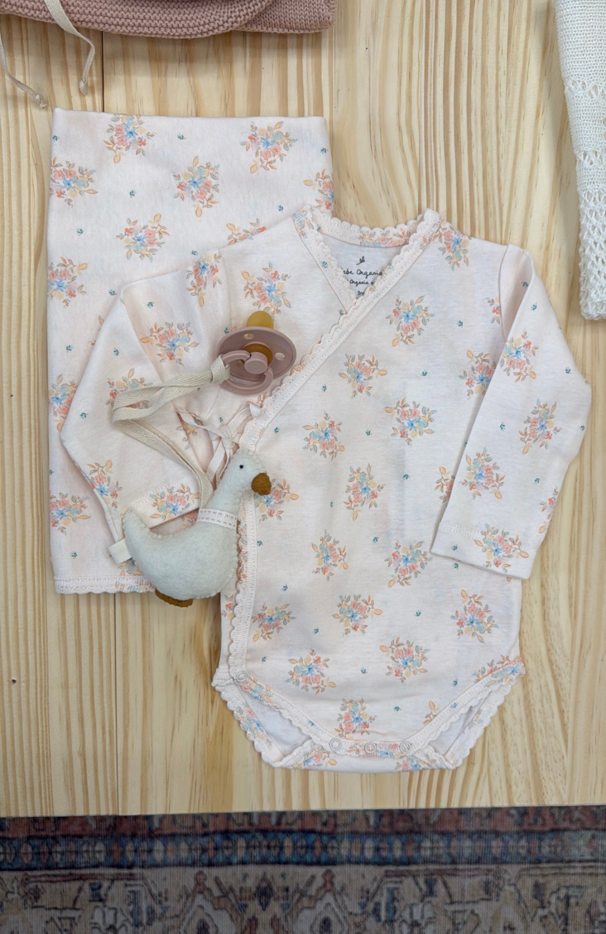 Bebe Organic marie onesie set summer bouquet