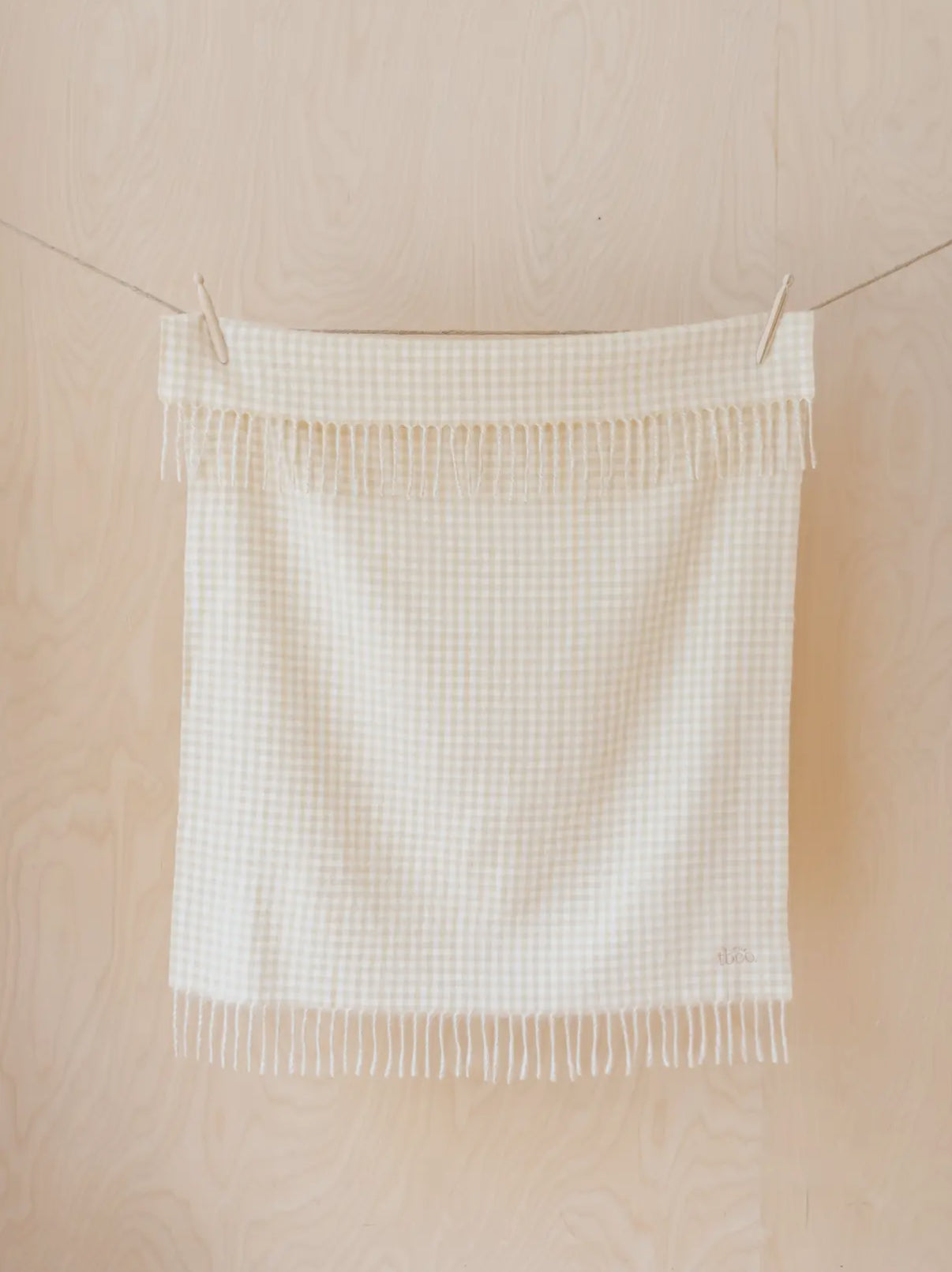 Super soft lambswool baby blanket- oatmeal gingham