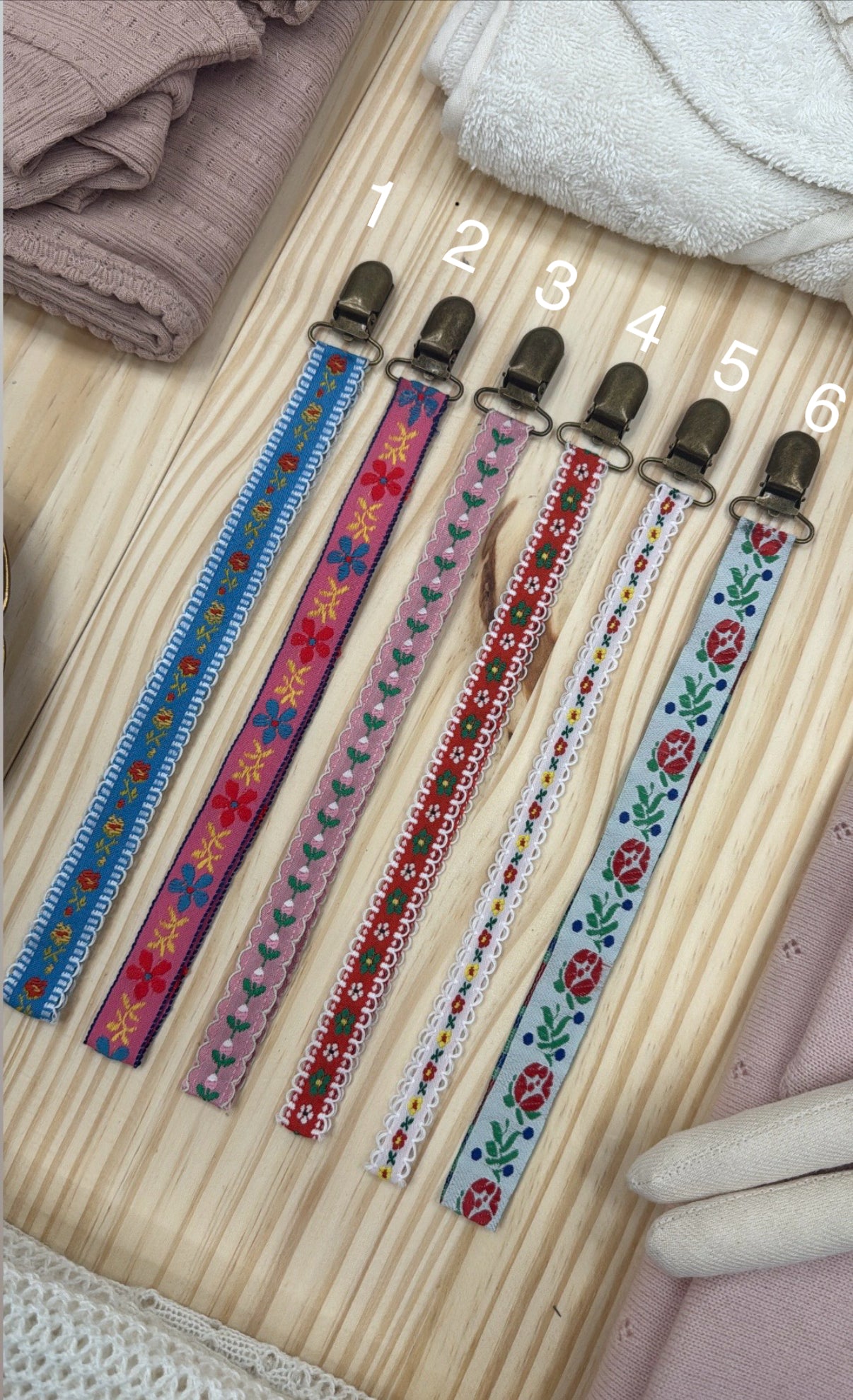 Vintage pacifier clips