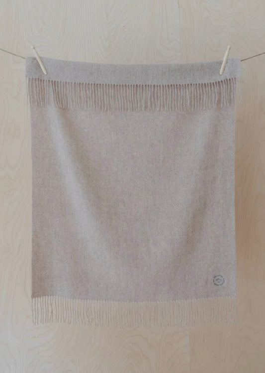 Super soft lambswool baby blanket- oatmeal melange