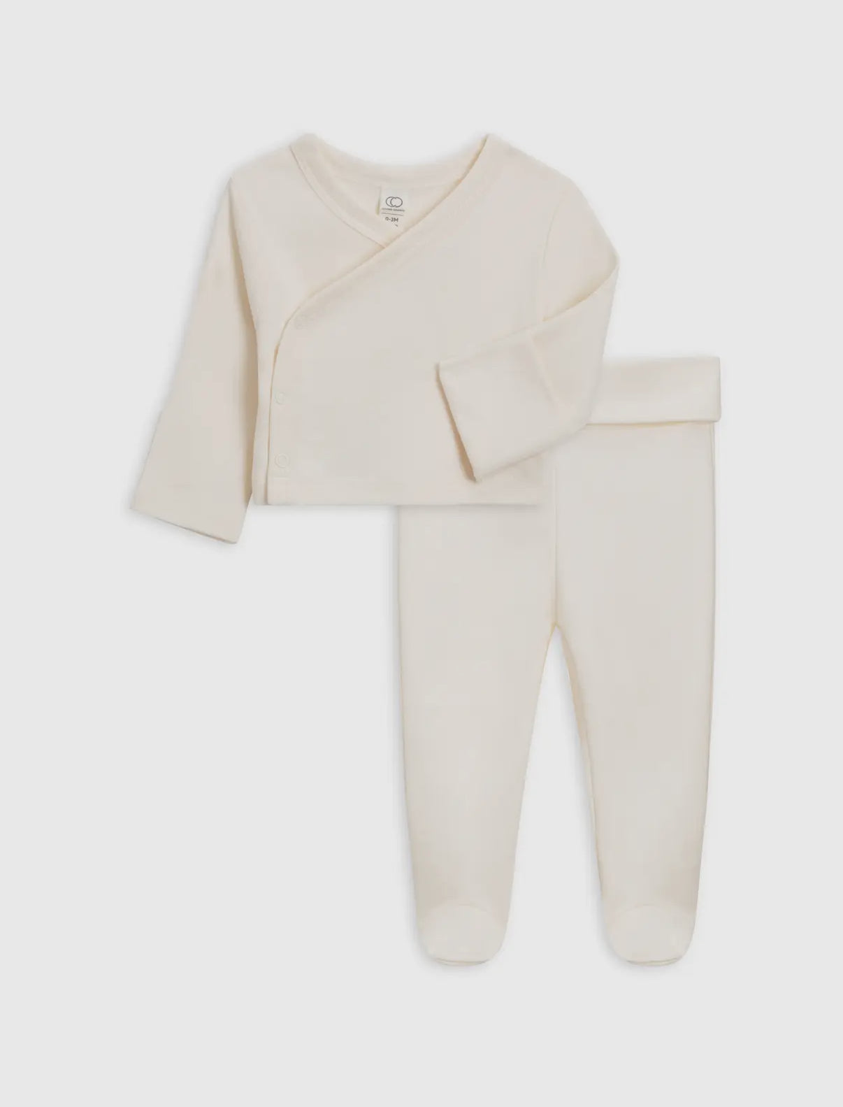 Colored Organic kimono wrap set, ivory