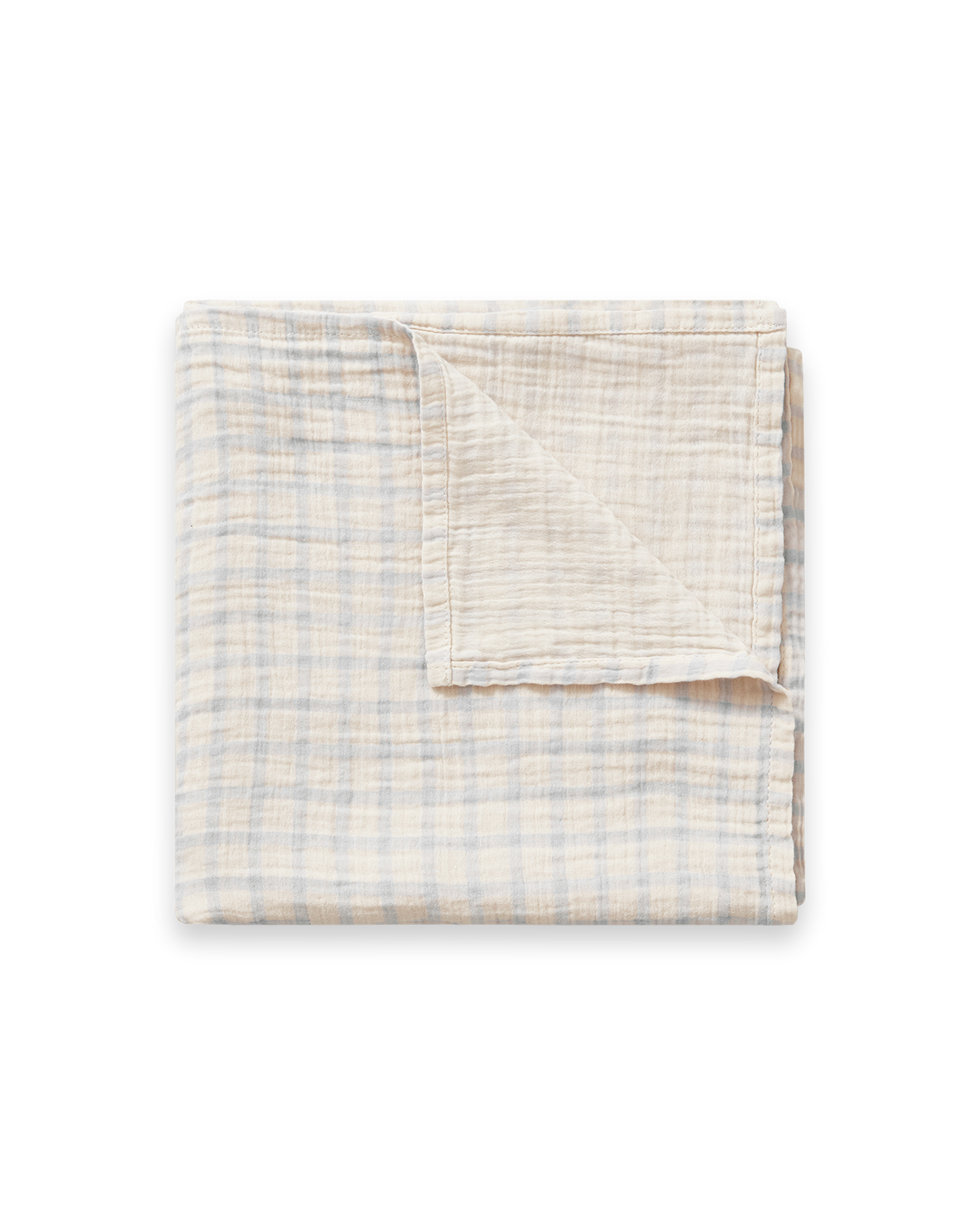 Garbo & Friends Muslin Swaddle Blanket- Gingham sky blue