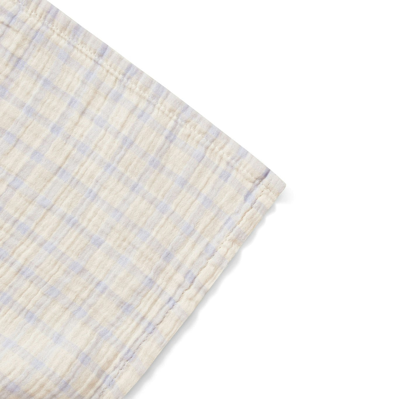 Garbo & Friends Muslin Swaddle Blanket- Gingham sky blue