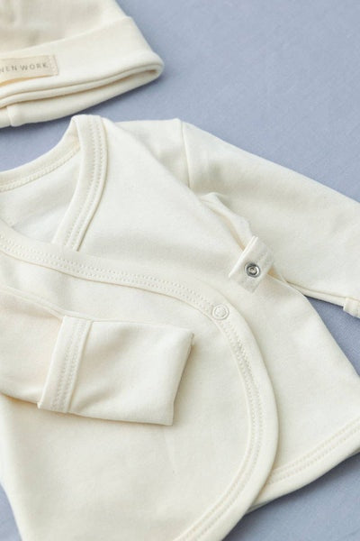 Fog Linen Work baby cap + cardigan