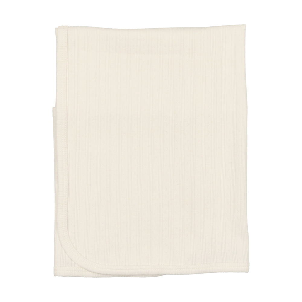 Coco Blanc Ivory Thin Pointelle Blanket