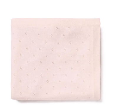 Bella Enfant pointelle blanket- blush