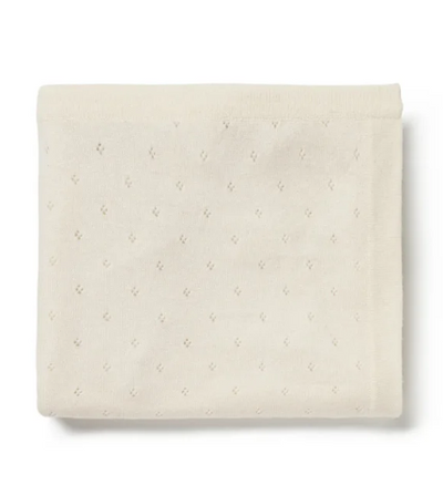 Bella Enfant pointelle blanket- snow white