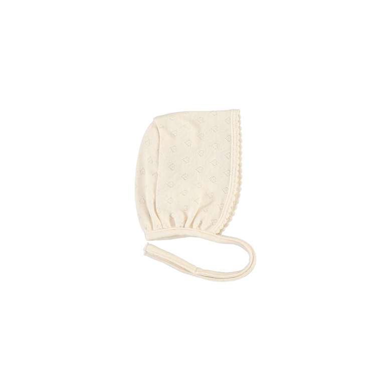 Bebe Organic heart pointelle onesie & bonnet set-natrual
