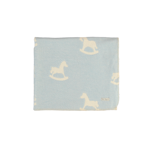 Bebe Organic faded blue horse blanket
