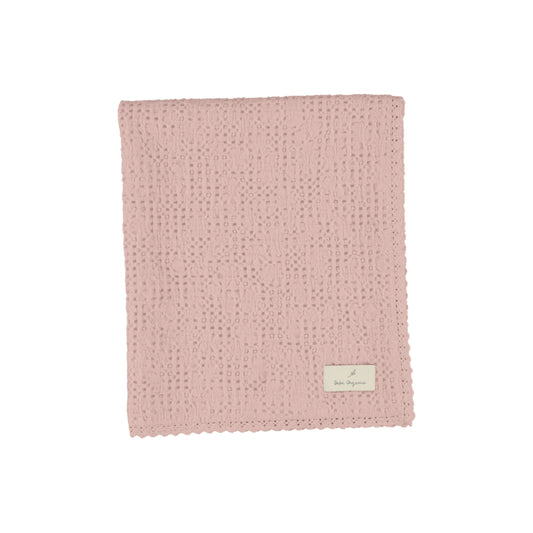 Bebe Organic Waffle Blanket-blush