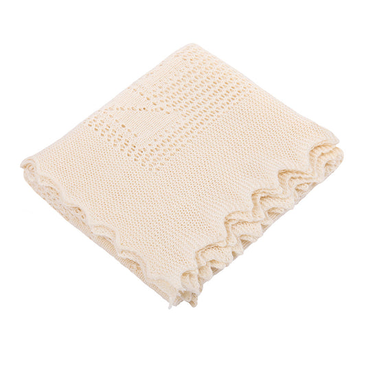 GH Hurt Teddy Alphabet Baby Shawl - cream