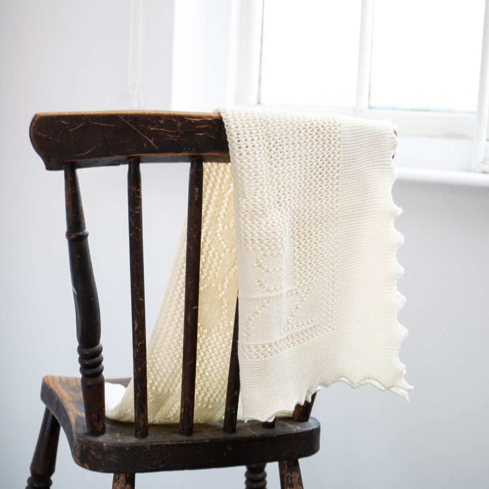 GH Hurt Teddy Alphabet Baby Shawl - cream