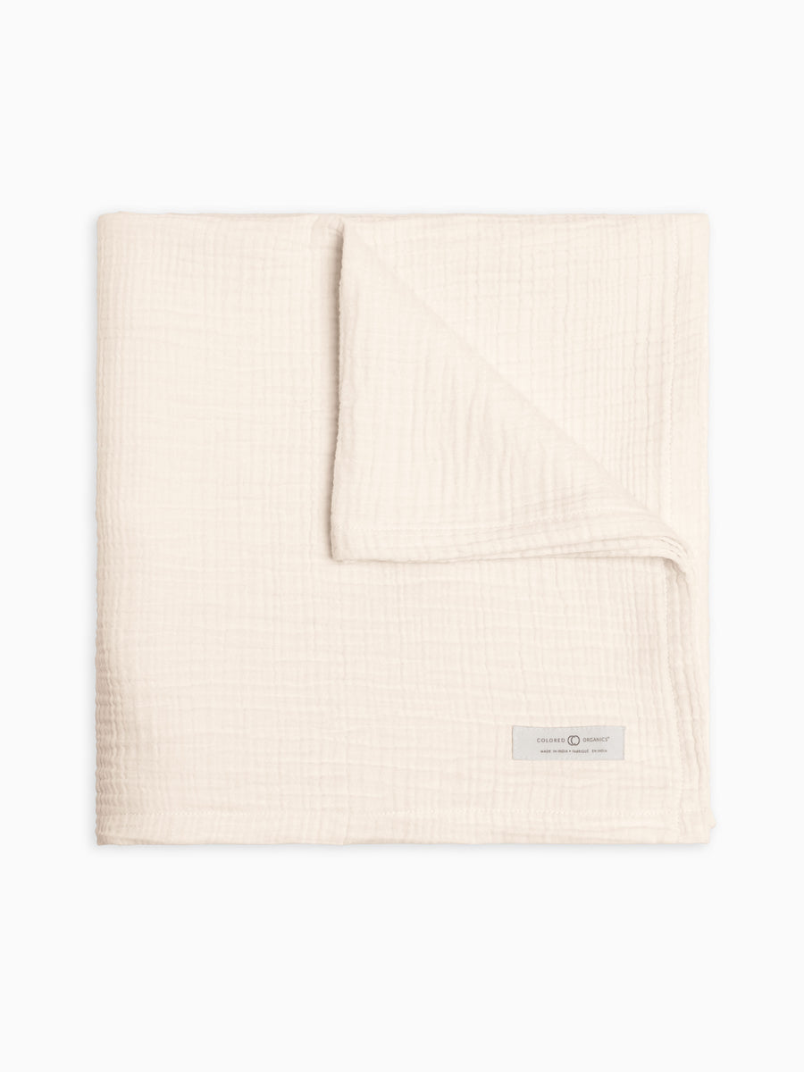 Colored Organic Muslin Swaddle Blanket- ivory