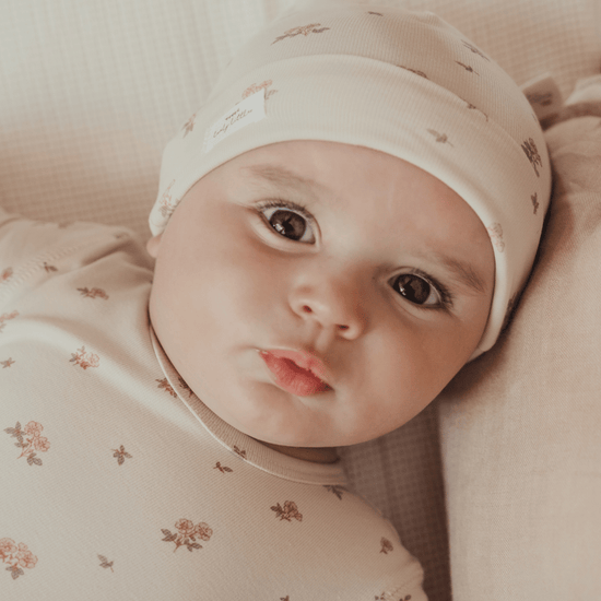 Lovely Littles pull on hat- azelea