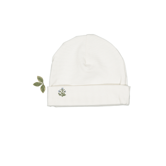 Lovely Littles pull on hat- Zara pink embroidered