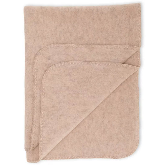 Engel Natur Baby blanket with shell stitch- sand melange