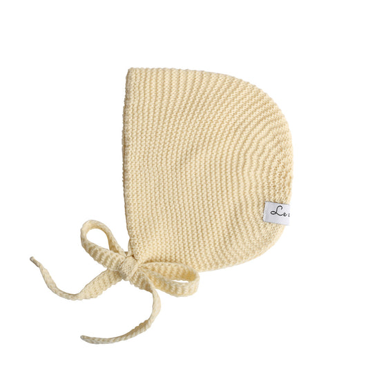 Le Enfant Knit bonnet- cream