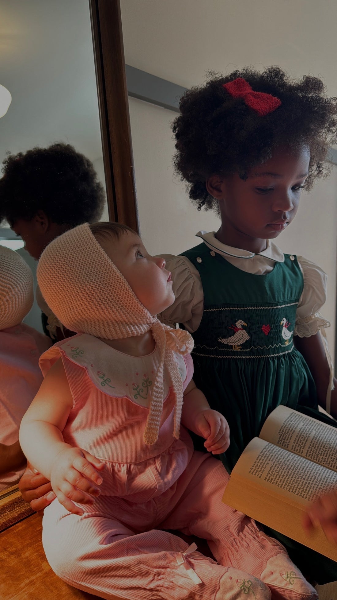 Le Enfant Knit bonnet- baby pink