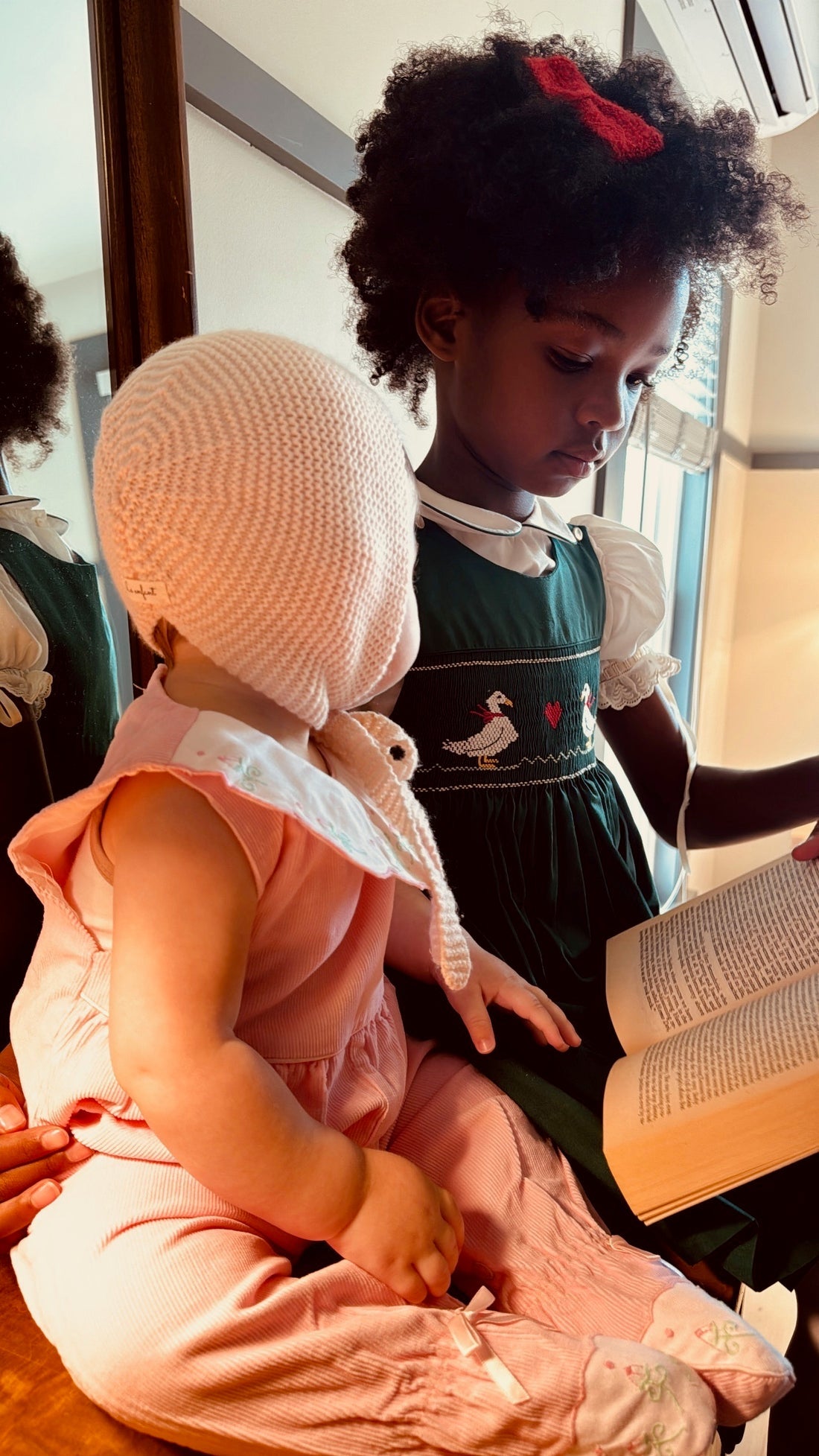 Le Enfant Knit bonnet- baby pink