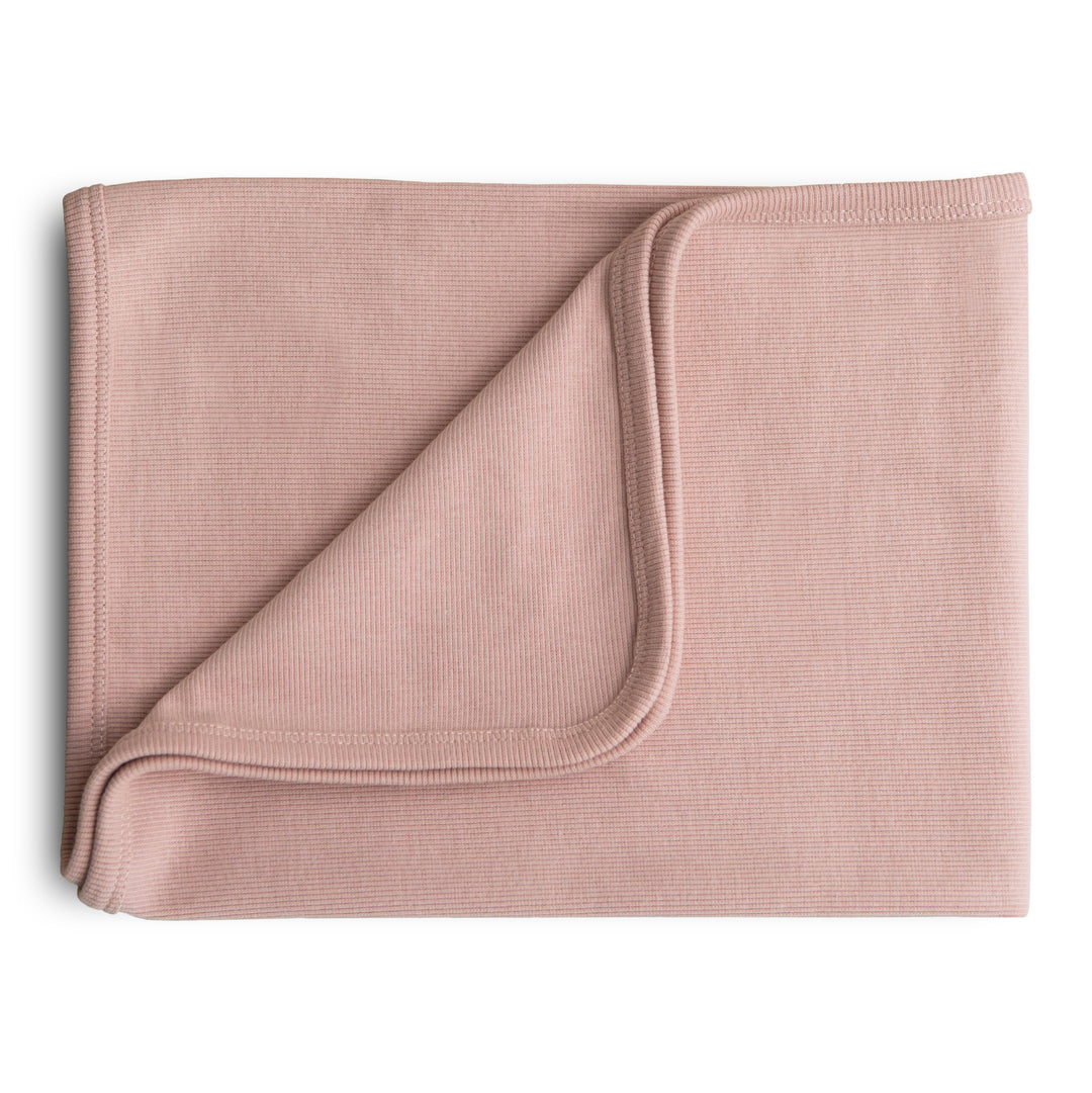 Mushie ribbed baby blanket-blush