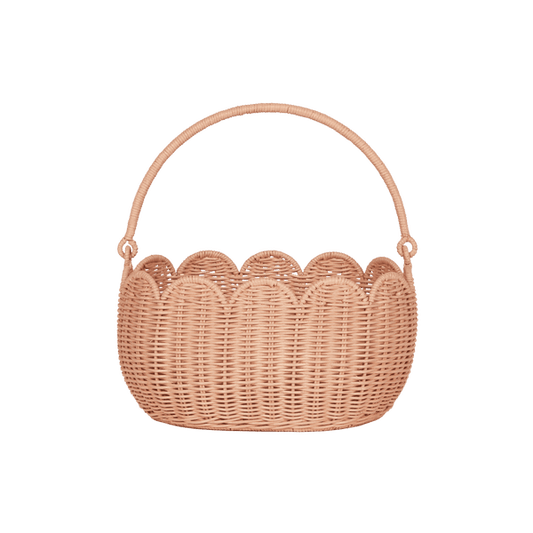 Olli Ella petal basket- seashell pink