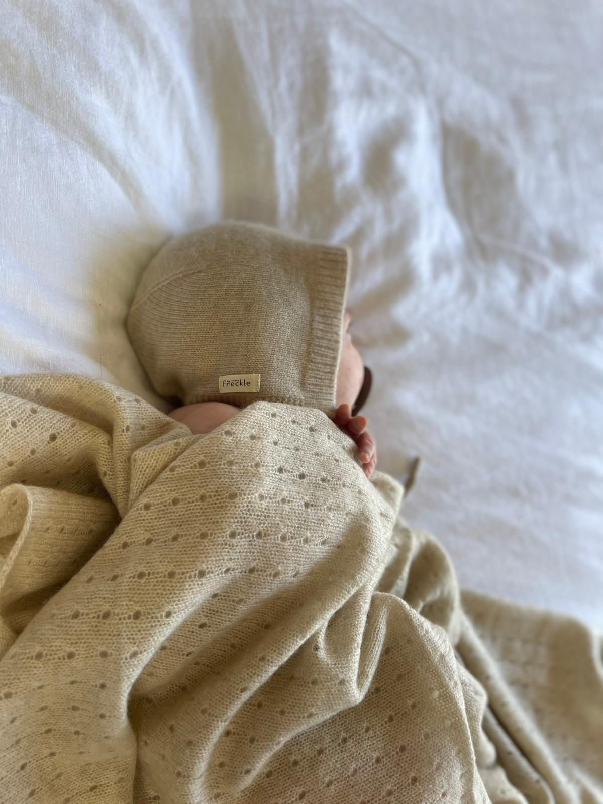 My Little Freckle Cashmere Bonnet- apricot (sells with the set only)