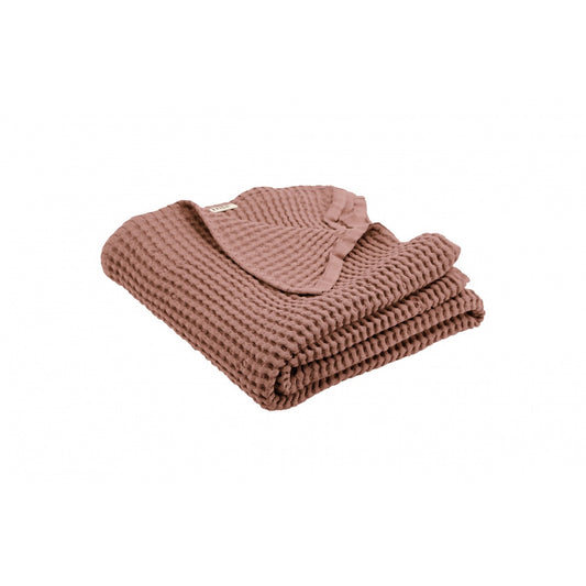 LILLÉ waffle blanket-dusty rose