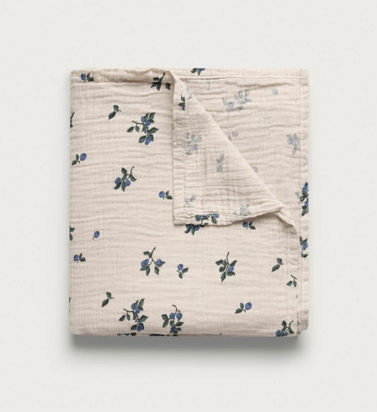 Garbo & Friends Muslin Swaddle Blanket-Blueberry