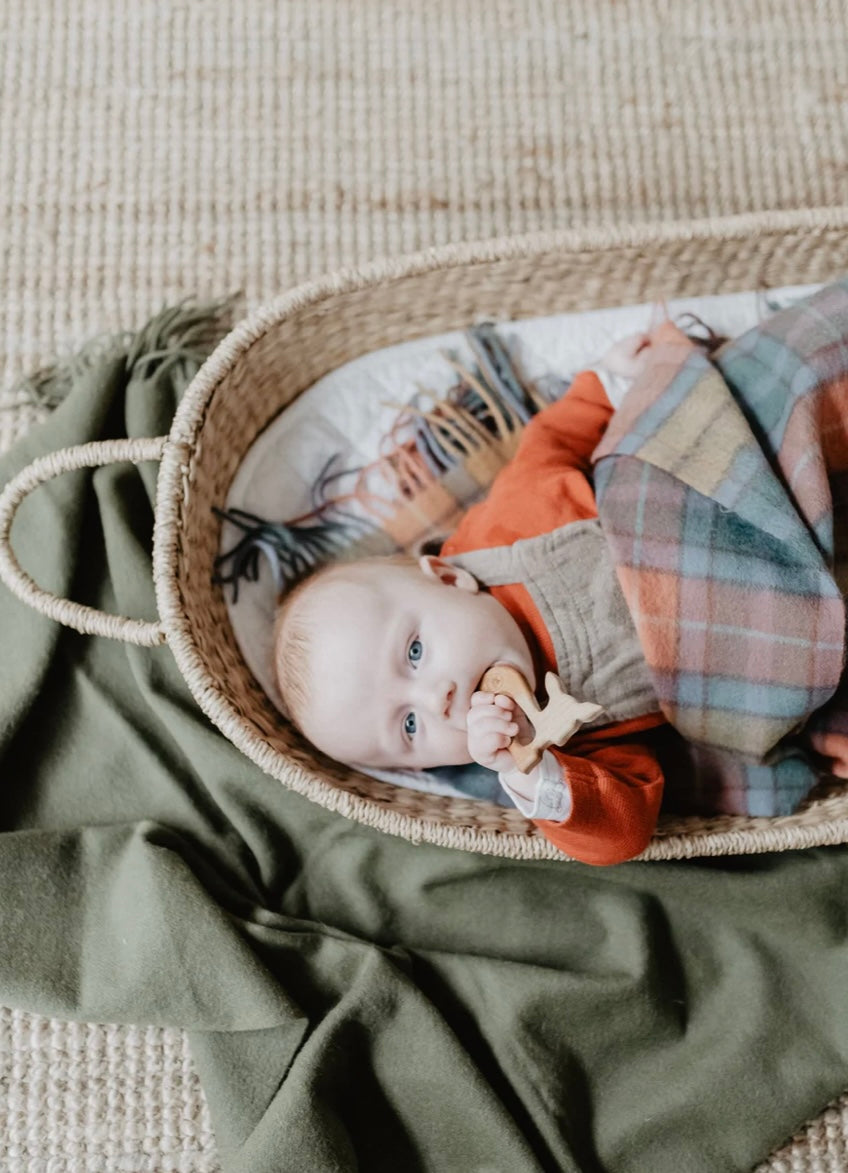 Super soft lambswool baby blanket- olive