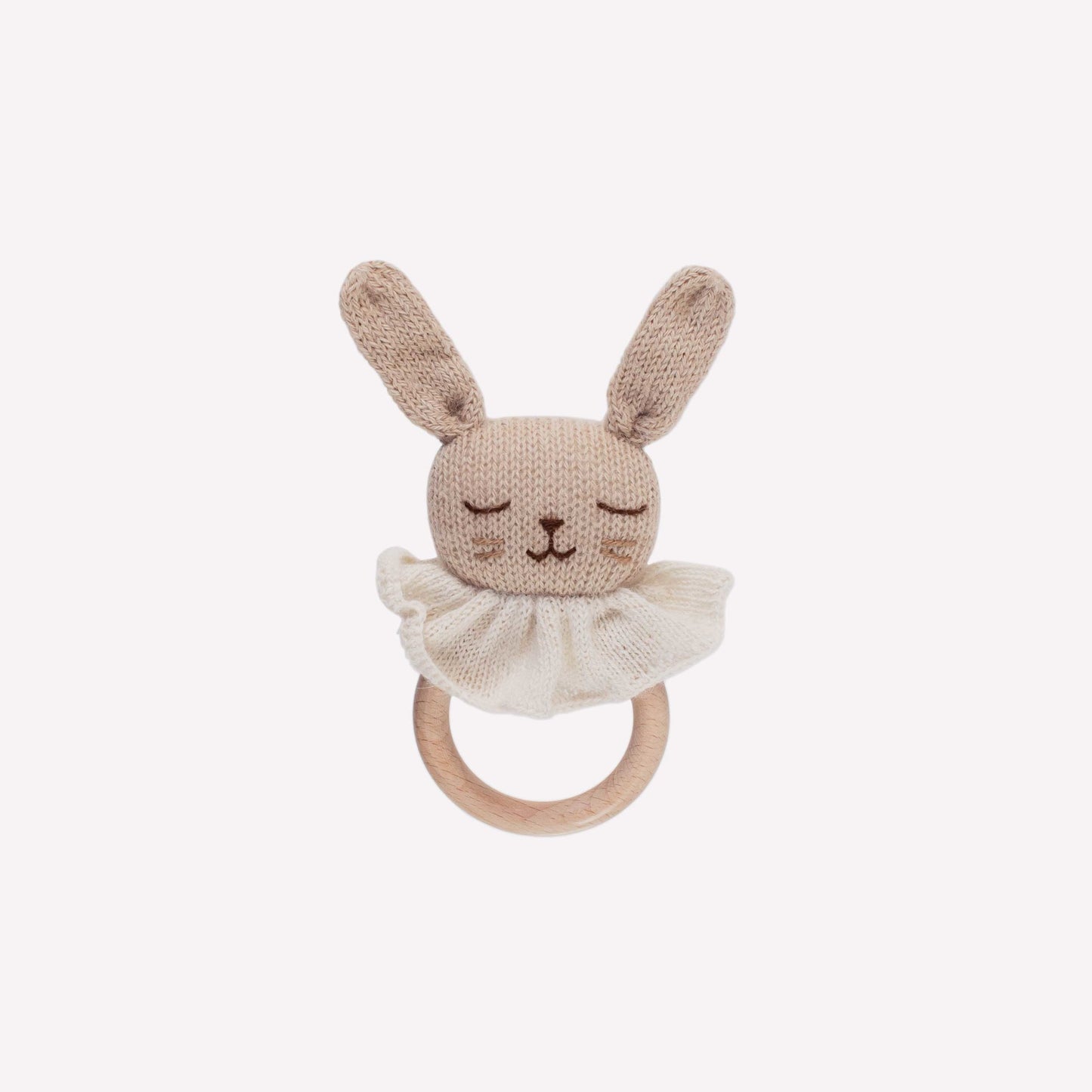 Main Sauvage bunny teething ring- sand