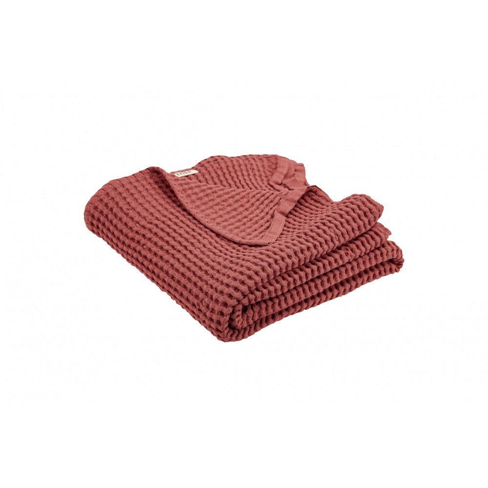 LILLÉ waffle blanket-terracotta
