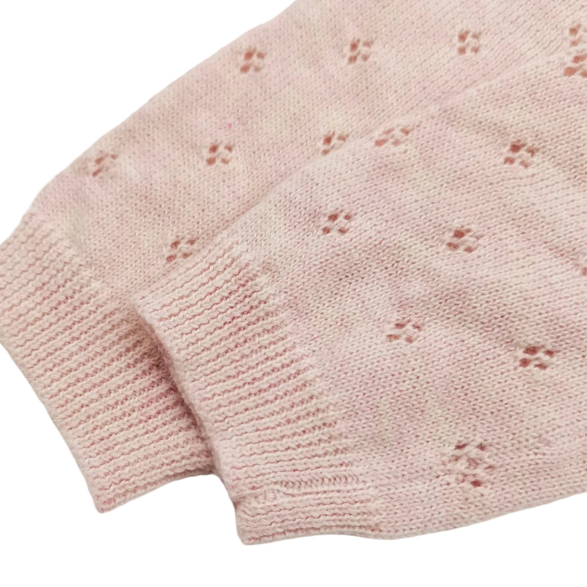 Freckle label cotton pointelle Babygrow & bonnet- soft pink