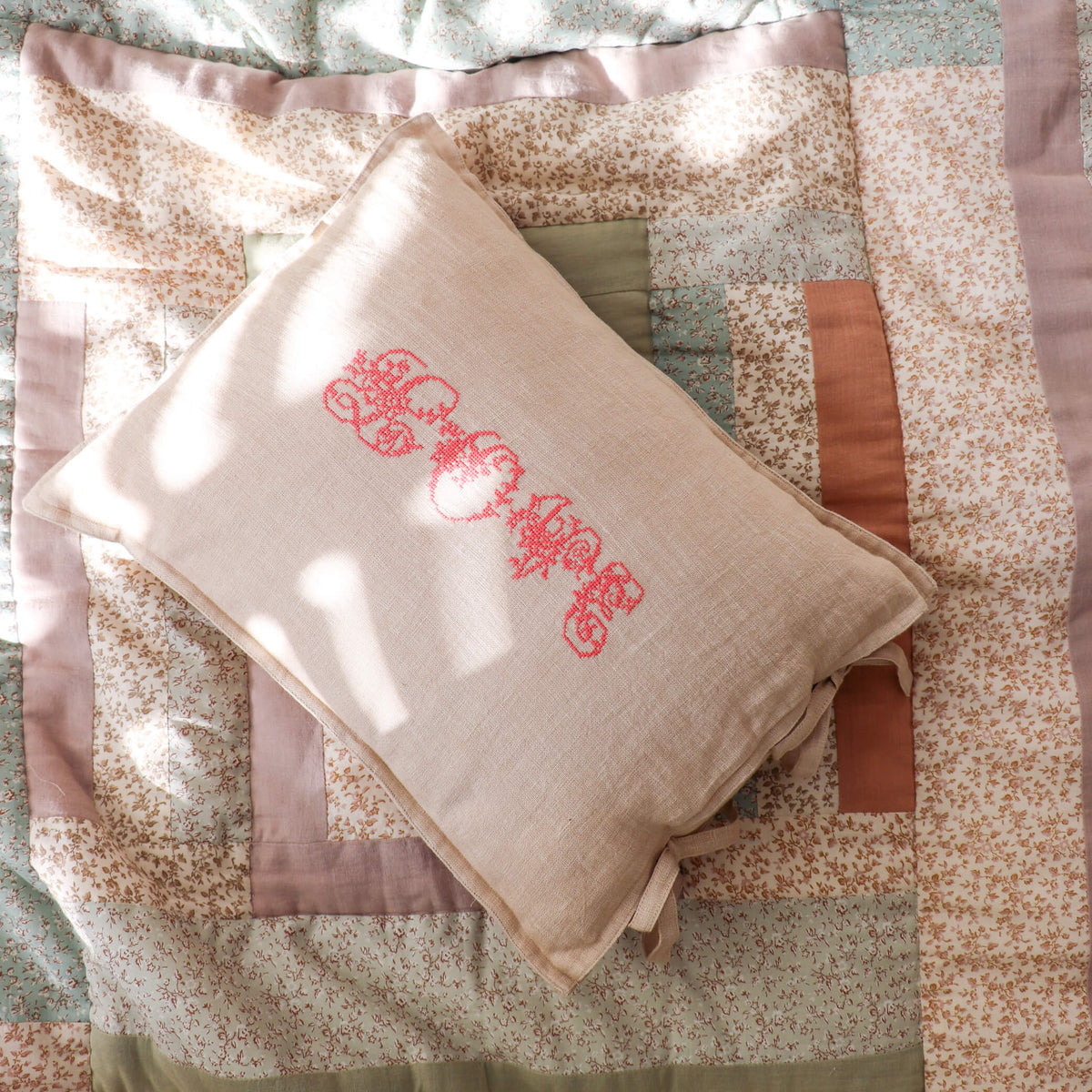Camomile London love embroidery vintage cream
