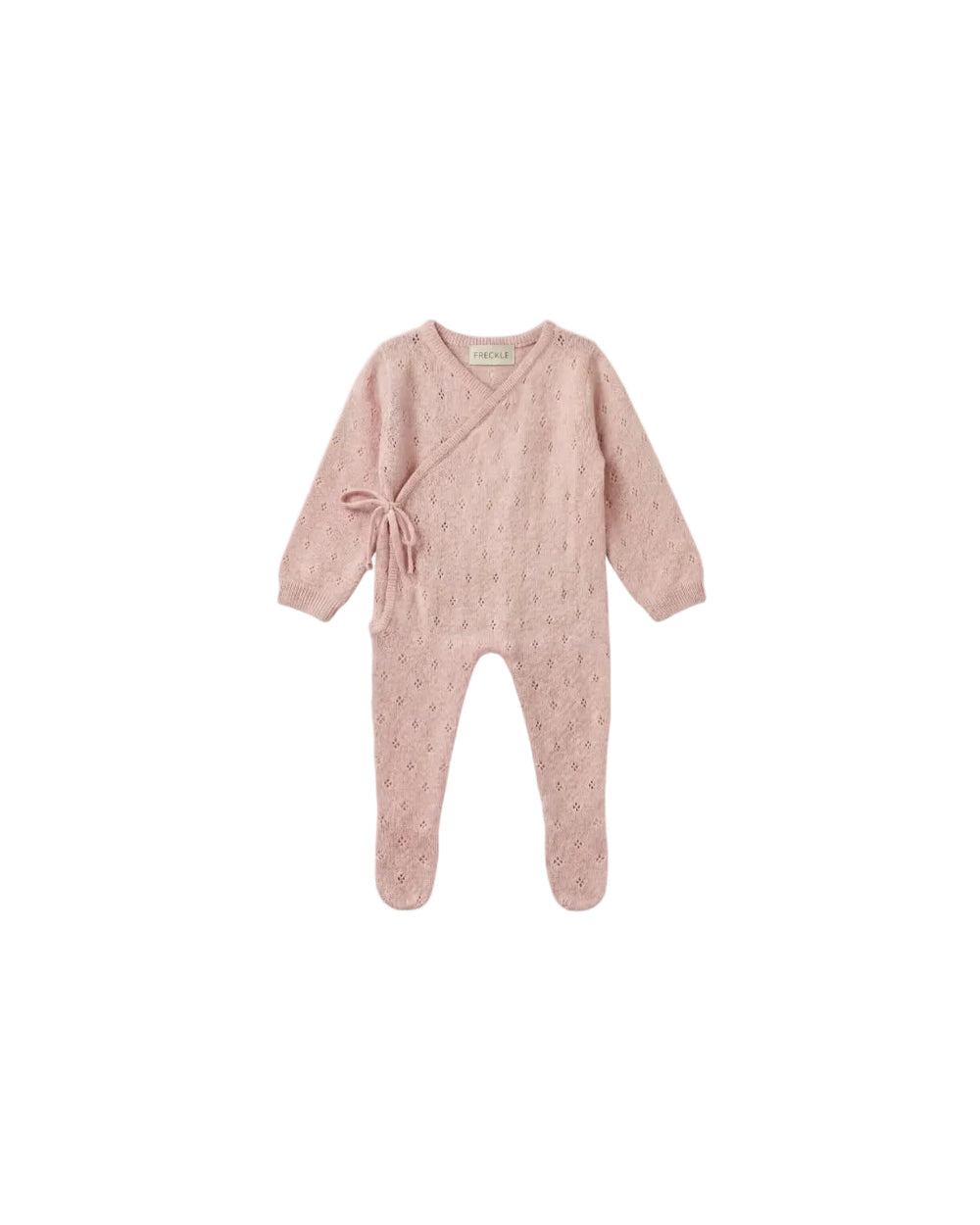 Freckle label cotton pointelle Babygrow & bonnet- soft pink