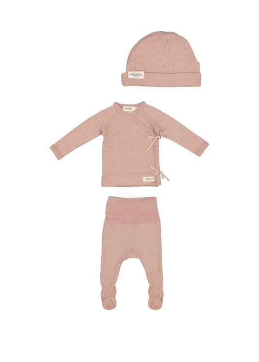 MarMar wool pointelle set, burnt rose