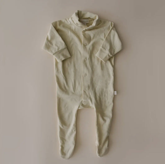 August River collar onesie - Buttercream