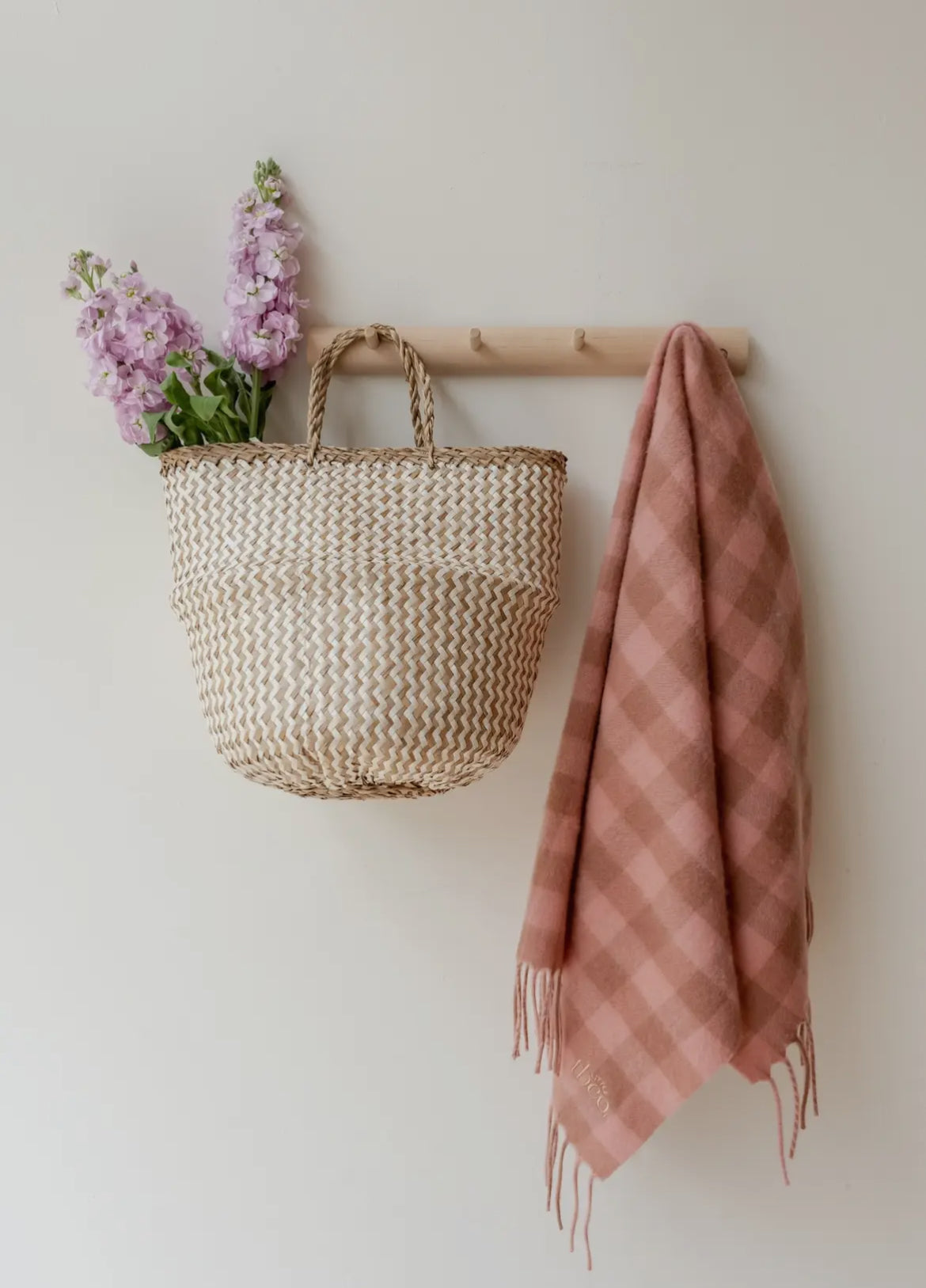 Super soft lambswool baby blanket- pink gingham