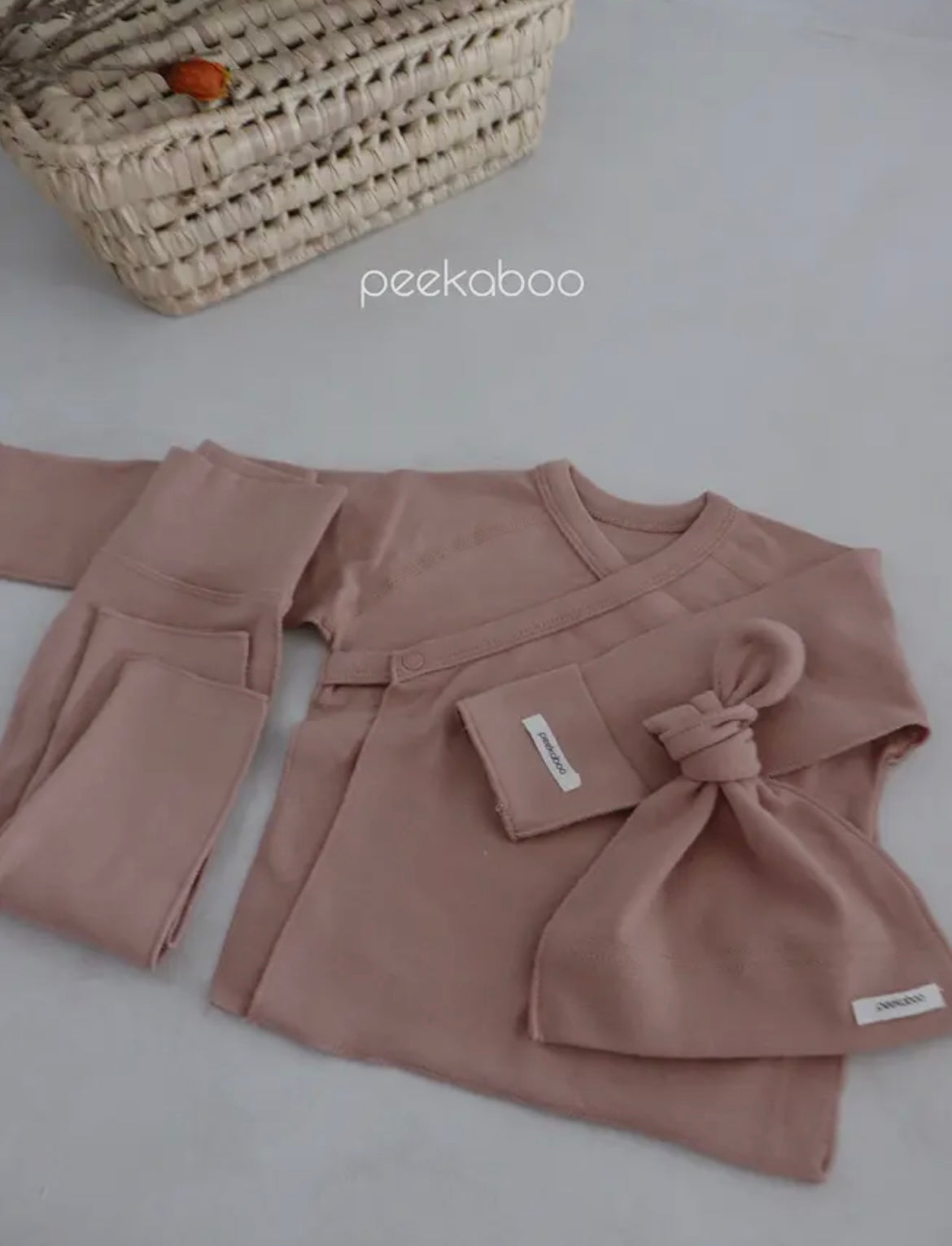 Peekaboo kimono set-pink