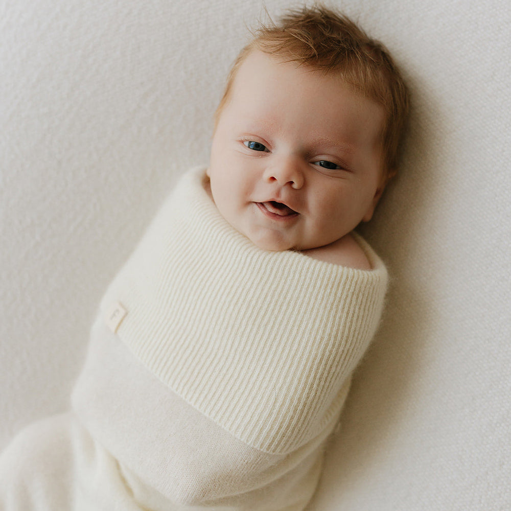 My Little Freckle brushed cashmere swaddle cocoon set