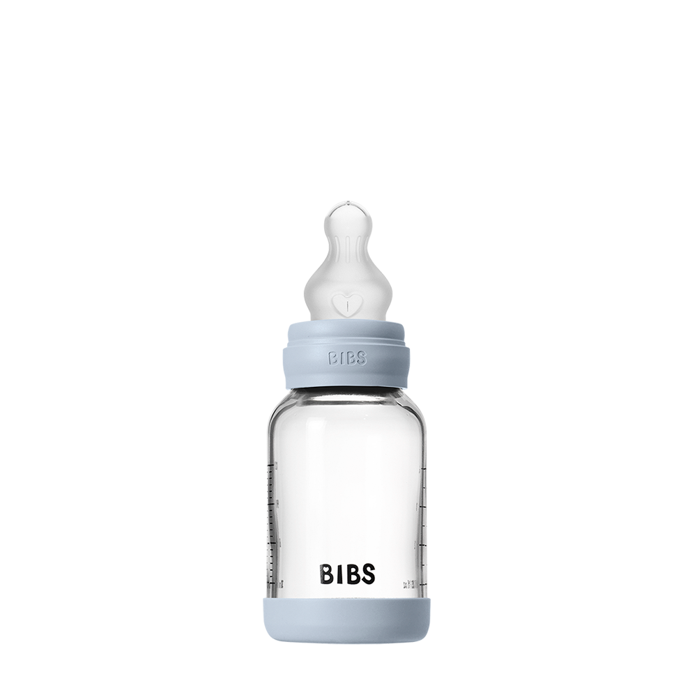 Bibs baby glass bottle- baby blue