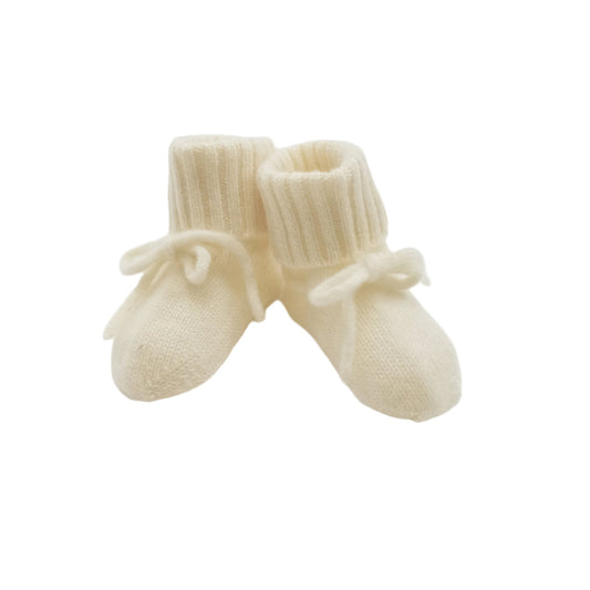 My Little Freckle cashmere booties- ivory