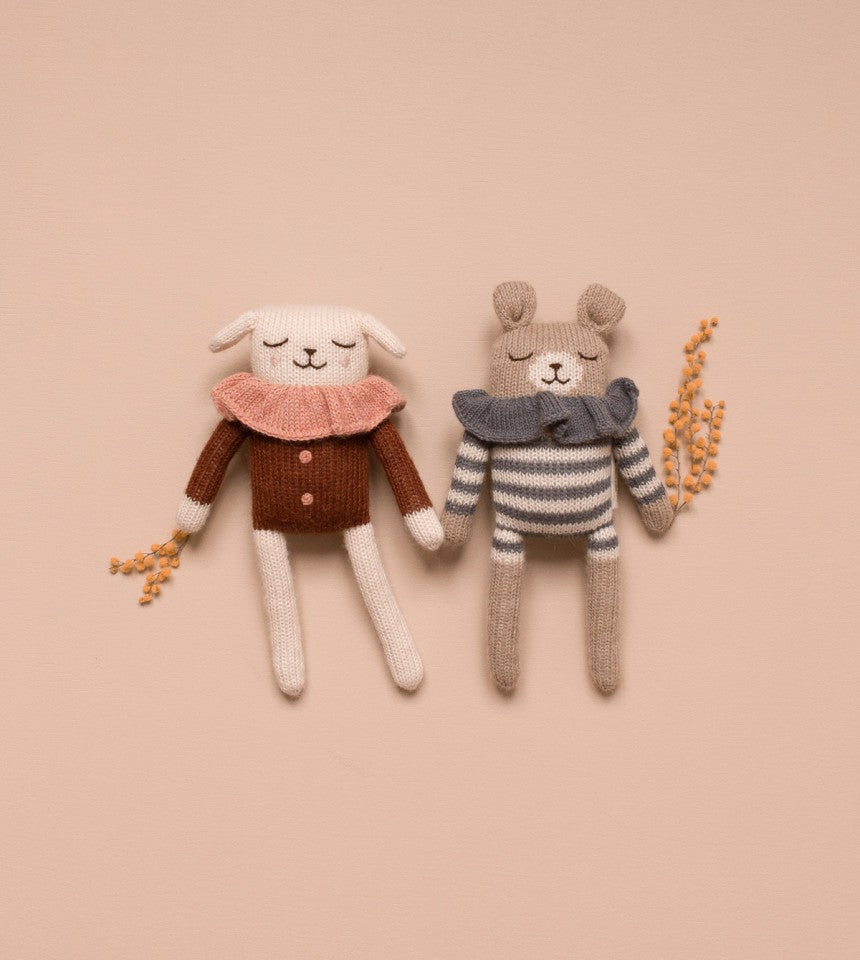 Main Sauvage knit toy | teddy stripe