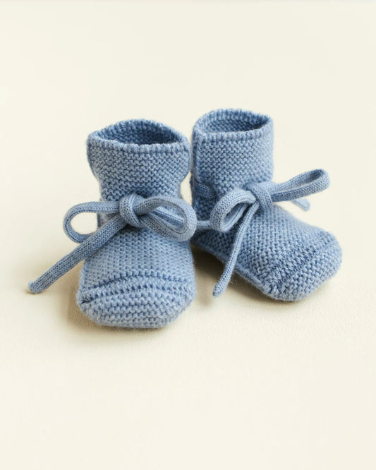 Hvid booties- light blue