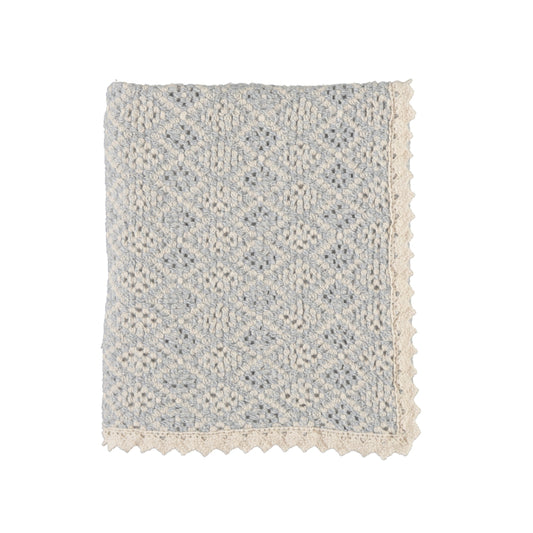 Bebe organic crocket blanket- Atlantic