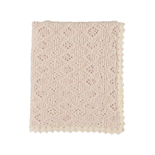 Bebe organic crocket blanket- rose