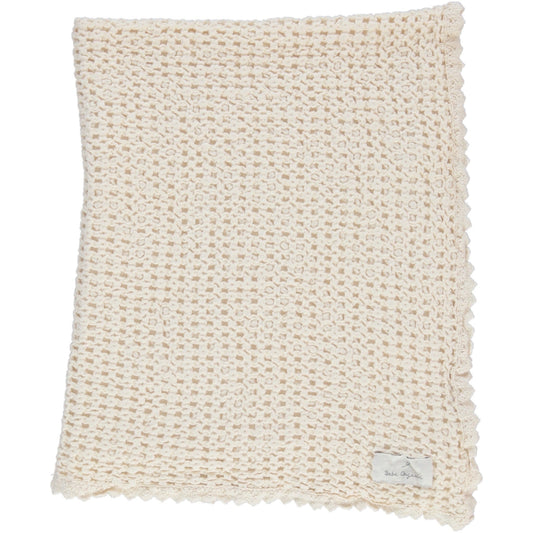 Bebe organic waffle blanket -cream