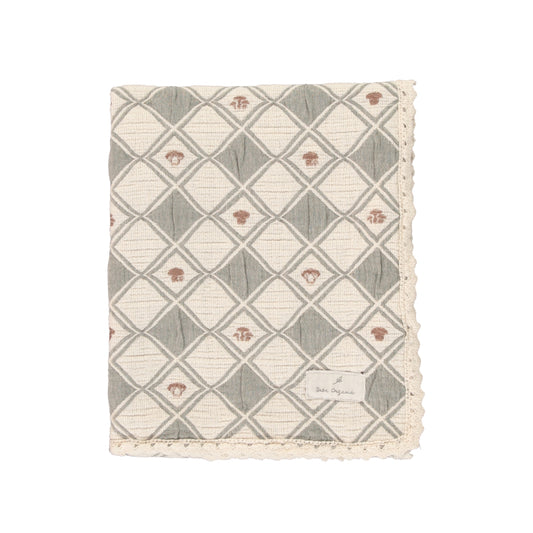 Bebe organic blossom blanket- taupe