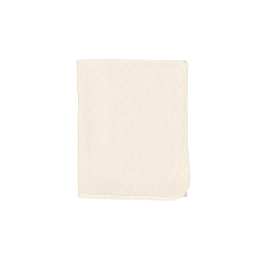 Bebe Organic heart pointelle blanket- natrual